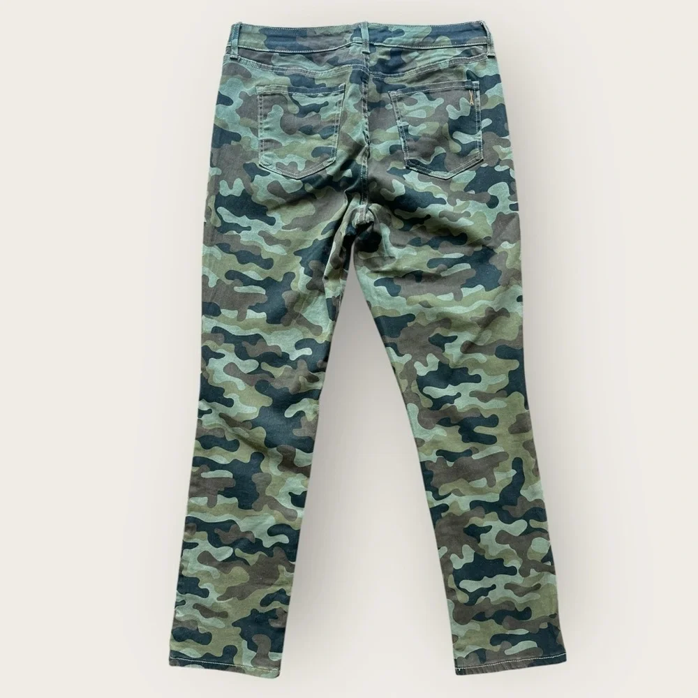 Vintage America Camouflage Print Skinny Jeans(982)